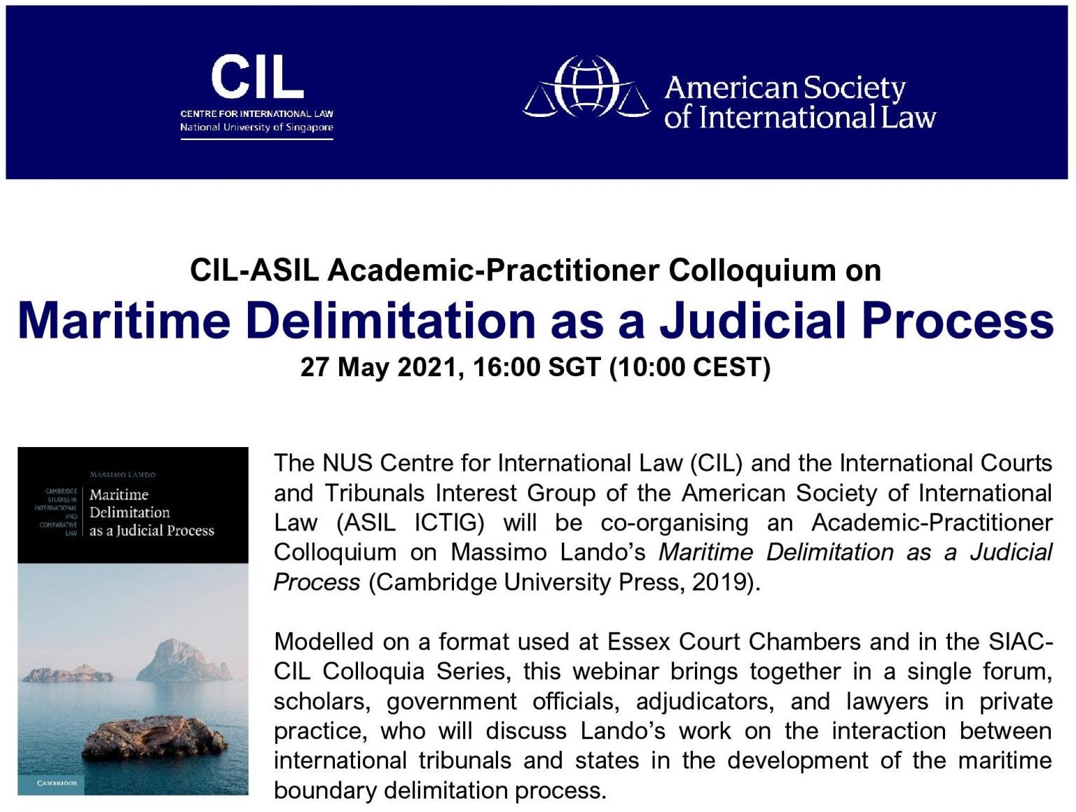 CILASIL AcademicPractitioner Colloquium on Maritime Delimitation as a