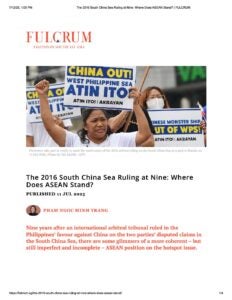 The 2016 South China Sea Ruling at Nine Where Does ASEAN Stand - Centre ...