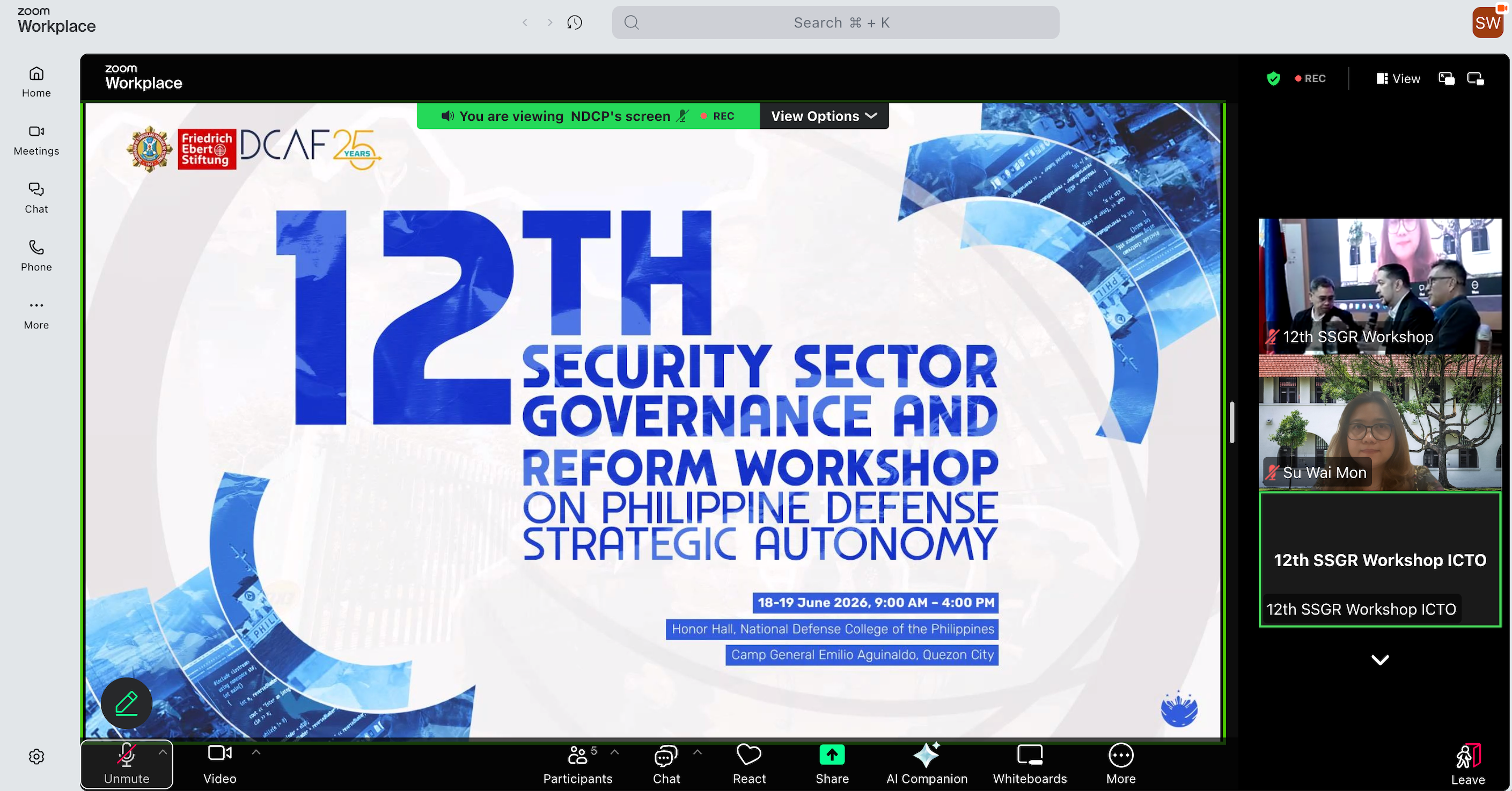 Dr Su Wai Mon (12th Security Sector Governance and Reform (SSGR) Workshop on Philippine Defense Strategic Autonomy)